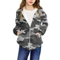 thumbnail image 5 of JSGEK Camouflage Print Long Sleeve Zipper Hoodie Coat for Kids Fashion Cute Soft Breathable Comfortable for Casual and Outdoor Activities Ideal for Spring Fall Winter Seasons Gray 8 Years, 5 of 8