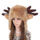 thumbnail image 1 of Women Winter Trapper Hat Earflap Warm Slouchy Faux Fleece Plush Cap Fluffy Cute Antlers Horns Windproof Warmer Earmuff horns, 1 of 4