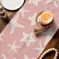 thumbnail image 3 of Pink Starfish Coastal Table Runner 70 Inches, Nautical Summer Ocean Abstract Art Bed Runner Dresser Scarves Tabletop for Indoor Outdoor Parties/Ceremony/Banquet, 13" x 70", 3 of 9