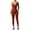 Coffee, variant on Women's Seamless Workout Jumpsuit - Gym/Yoga, Tight Fit, Nylon, XS-L