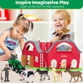 thumbnail image 4 of Farm Animals Toys Ellinjan Big Red Barn con figuras y tractor, 4 of 7