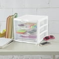 thumbnail image 5 of Sterilite 3 Drawer Unit, Clear Plastic Countertop or Desktop Storage Drawers, White, 5 of 10