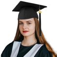 thumbnail image 2 of KALE Graduation Cap 2024 Tassel Adjustable Ceremonial Solid Color Black, 2 of 8