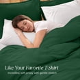 thumbnail image 4 of Bare Home Organic Cotton Jersey Duvet Cover Set with Shams, 2-Piece, Twin/Twin XL, Forest Green, 4 of 10