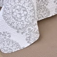thumbnail image 6 of DriftAway 3 Piece Samantha Reversible Quilt Set Bedspreads Coverlets Floral Medallion Pattern Cover Prewashed Light Greige and White King, 6 of 6