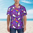 thumbnail image 2 of Fotbe Rainbow Lgbt Penguin Hawaiian Shirt for Men Unisex Summer Beach Casual Short Sleeve Cotton Linen Button Down Shirts-X-Large, 2 of 5