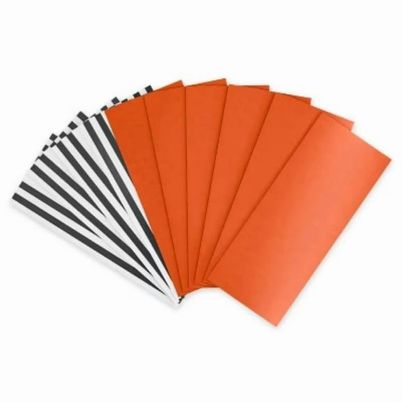 10ct Halloween Striped & Solid Tissue Paper Black/White/Orange