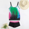 thumbnail image 5 of Generic Women Plus Size Swim Suits Printing Modest Ruched Swimsuits Two Piece Tankini Tops with Shorts Swimwear, 5 of 5