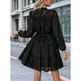 thumbnail image 5 of Womens Long Sleeve Fall Dresses 2025 Button Up Waist with Belt A-Line Mini Dress Casual Fall Winter Dress Black L, 5 of 8