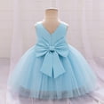 thumbnail image 2 of EnJoCho Flower Girl Dress for Wedding Tulle Satin Bow Shoulder Long A Line Girls First Communio𝗇 Dresses Formal Birthday Gown, 2 of 8