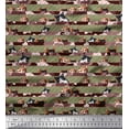 thumbnail image 1 of Soimoi Rayon Fabric Diagonal Stripe & Cat Face Animal Fabric Prints By Yard 56 Inch Wide, 1 of 1
