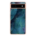 thumbnail image 2 of Designed for Google Pixel 6a Marble Case, Ultra Thin Girls Women Plating Marble Designed Flexible Soft TPU IMD Marble Protective Case Cover for Google Pixel 6a - Green, 2 of 6