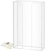 Storage Standard Triple Glove Box Holder Dispenser – Clear, Kitchen, Medical, & Latex Glove Holder Wall Mount or Countertop w/ Easy Slide Open Top Design, Thick Acrylic, Universal Fit