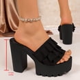thumbnail image 6 of ZACPNCV Womens Plus Size High Heel Sandals Lace Trim Platform Block Heel Comfort Slides Summer, 6 of 9