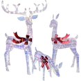 thumbnail image 4 of Christmas Decorations Outdoors Reindeer Family - Light up Christmas Decor Iridescent Deer 3 Piece with LED Lights, Extension Cord, Ground Stakes, for Outdoor Front Yard Porch - Iridescent, 4 of 8