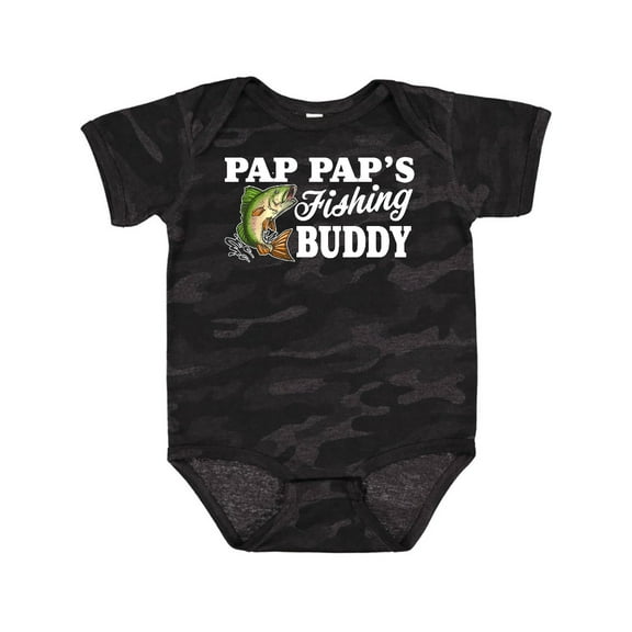 Inktastic Pap Pap's Fishing Buddy with White Text Boys Baby Bodysuit