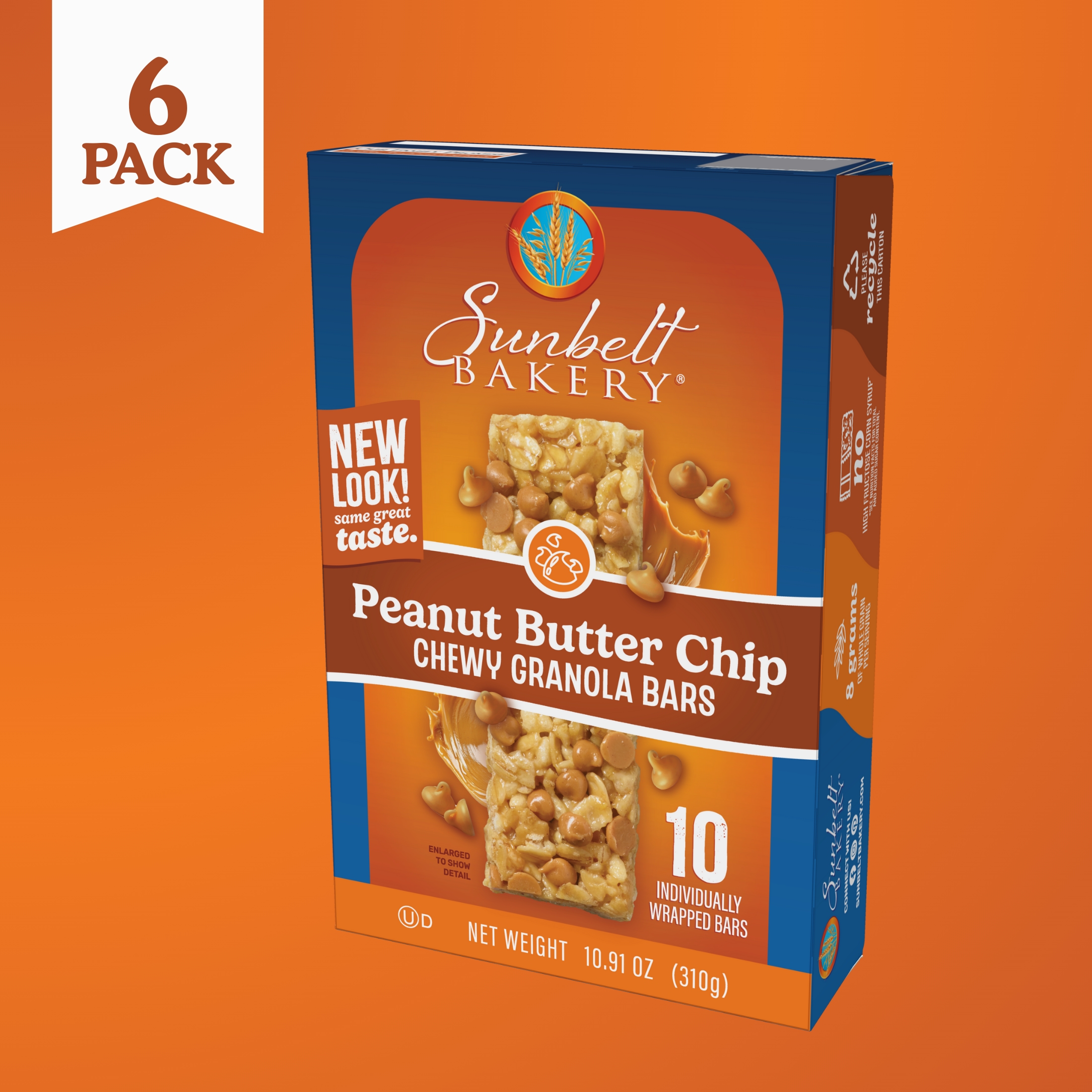 Sunbelt Bakery Peanut Butter Chip Chewy Granola Bars, 60 bars (6 Boxes), 65.46 oz