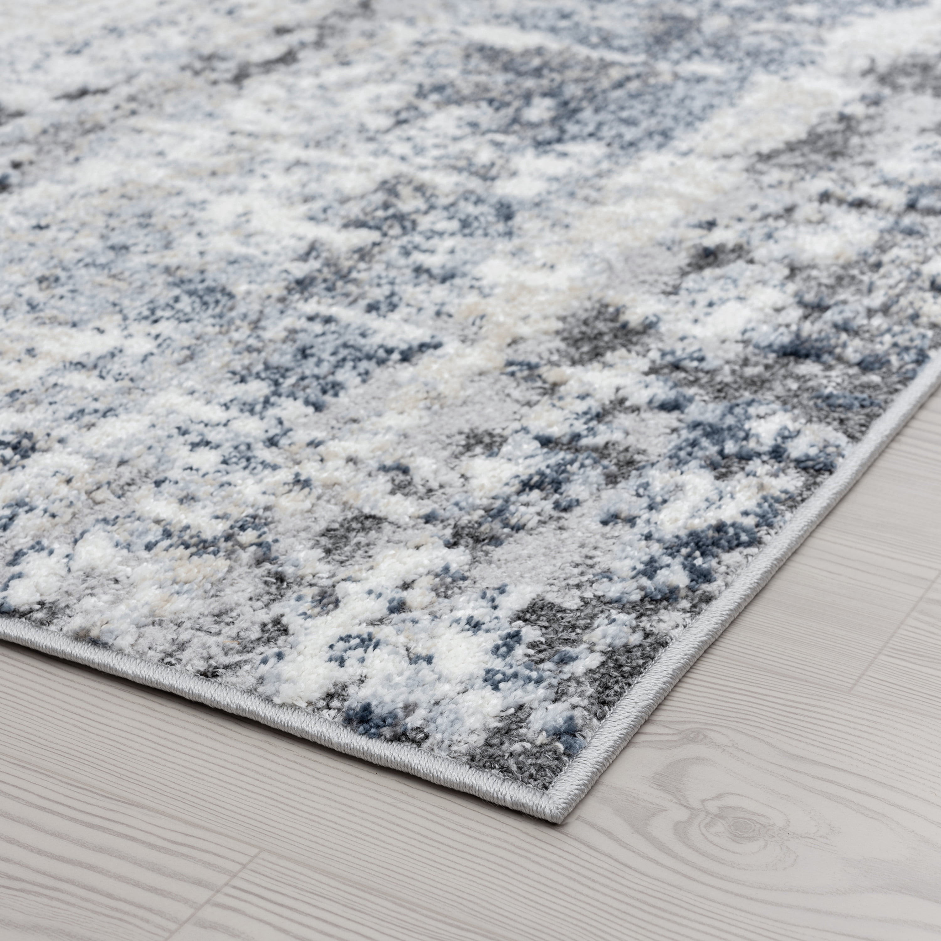 Contemporary 2x3 Area Rug (2' x 2'11'') Abstract Blue, Gray Indoor Scatter Easy to Clean