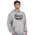 thumbnail image 5 of Hashtag Blessed Bless Religious Jesus Zip Up Hoodie Men's Women's Brisco Brands L, 5 of 6