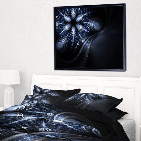 DESIGN ART Designart 'Glittering Curvy Stylish Fractal Flower' Floral Framed Canvas Art Print