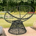 thumbnail image 4 of Costway Rattan Papasan Chair Ergonomic Chair 360-degree Swivel Soft Cushion Garden Black, 4 of 10