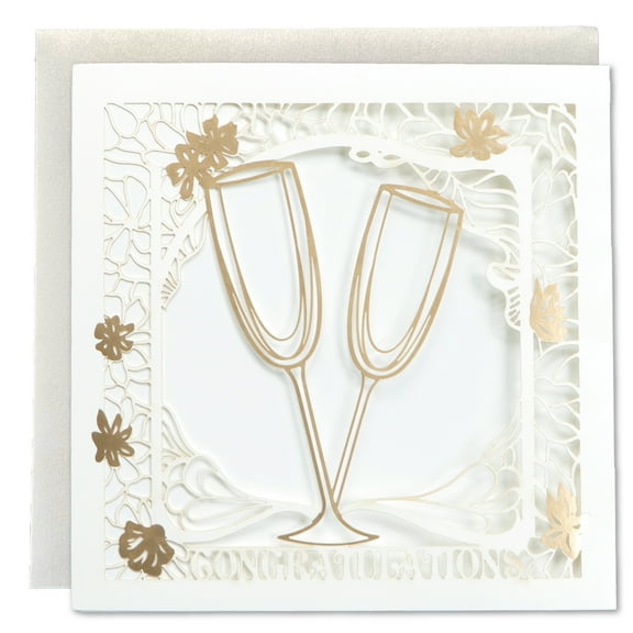 Gooji 5x7 Wedding Cards for Bridal Shower, Newly Wed, Marriage Gifts, Bride and Groom Gifts (Champagne)