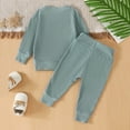 thumbnail image 4 of Girls Clothes Girls Clothing Sets Toddler Girls Boys Winter Long Sleeve Ribbed Solid Color Tops Pants 2PCS Outfits Clothes Set, 4 of 4