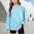 thumbnail image 2 of yillto Toddler Kids Basic Shirts Plain Long Sleeve Round Neck Loose Spring Summer Tshirts for Boys Girls, 2 of 7