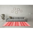 thumbnail image 3 of Ahgly Company Machine Washable Indoor Square Abstract Red Modern Area Rugs, 4' Square, 3 of 4