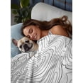 thumbnail image 6 of California King Size Flat Sheet Only, Geometric, Soft Brushed Microfiber Bed Sheets, Modern Abstract Stripes Mountain Line Art Hotel Quality Breathable Bedding Top Sheet, Easy Care, 108"x98", 6 of 9