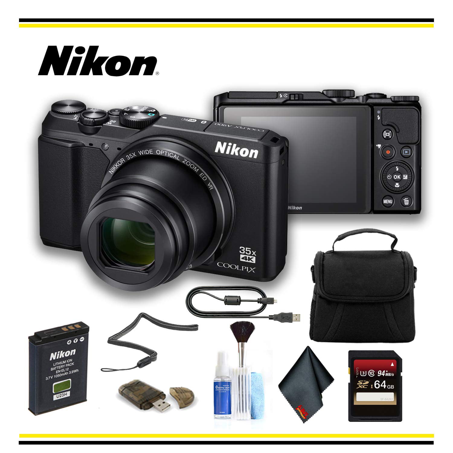 Nikon Coolpix A900 20 Megapixel Compact Camera, Black - Walmart.com
