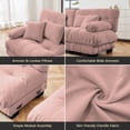 thumbnail image 7 of AOOWOW 133.8" Deep Seat Modular Sofa Set, Chenille Fabric Large Sectional Couches for Living Room, 3 Seater Modern Cloud Couch Set with 2 Ottomans for Apartment or Bedroom, U Shaped, Pink, 7 of 7