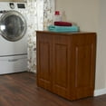thumbnail image 3 of Household Essentials Double Hamper Cabinet, Metal Exterior and Removable Polyester Bags, Dual Compartments for Sorting, Faux Wood Grain, 3 of 7