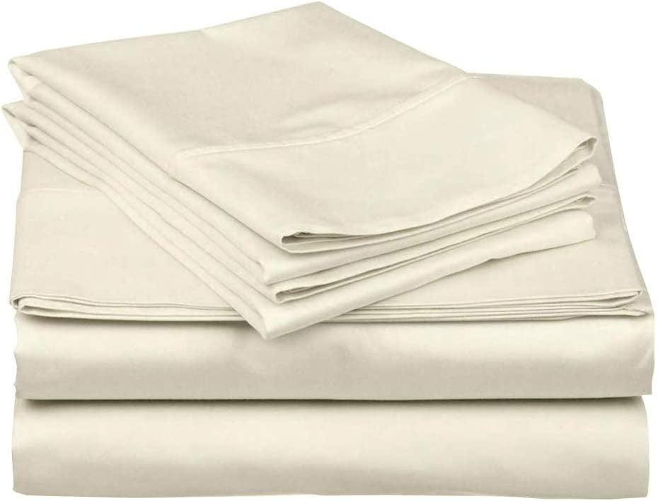 True Luxury 600 Thread Count Egyptian Cotton Sheet Set for KING Size ( 76" x 80" ) Mattress Fits