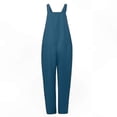 thumbnail image 4 of Loose Fit Women's Overalls - Casual Cotton Linen Jumpsuit Dungarees Playsuit Romper Baggy Style, 4 of 5