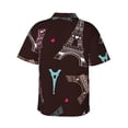 thumbnail image 3 of Bixox Men's Hawaiian Shirts Men's Eiffel Tower Print Short-Sleeve Shirt-XX-Large, 3 of 8