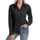 thumbnail image 3 of Camisa de vestir Siliteelon para mujer, manga larga, con botones, color negro, 3 of 5