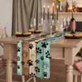 thumbnail image 2 of Table Runners 90 Inches Long Dress Scarves, Teal Blue Brown Farmhouse Coffee/Dining/Kitchen Table Runner for Living Room, Rustic Farmhouse Dog Paw Vintage 13x90 Inch, 2 of 9