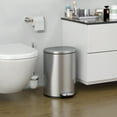 thumbnail image 3 of iTouchless SoftStep Semi-Round Stainless Steel Step Trash Can with Hinged Lid 2.91 Gallon (IP03DSS), 3 of 6