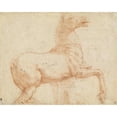 thumbnail image 2 of Raphael 24x20 Gold Ornate Framed and Double Matted Museum Art Print Titled - A Marble Horse on the Quirinal Hill (Recto) (C. 1513), 2 of 4