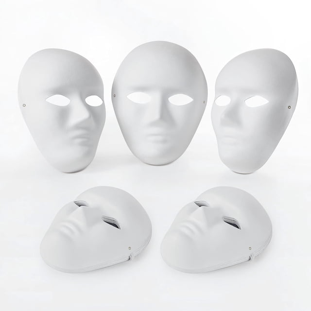 Máscaras de papel, 3 paquetes Máscaras faciales completas de bricolaje Máscaras de disfraces blancas Máscara de papel pintable para Mardi Gras, Cos-Play, Fiesta de Halloween 18 cm * 24 cm XianweiShao 8390611991296
