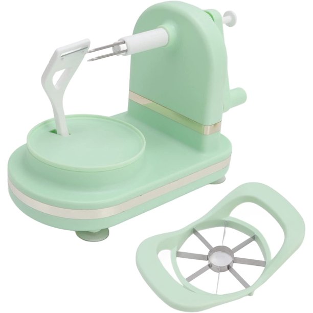 Pelador de Frutas, Cortador de Frutas Multifuncional con Manivela Manual, Pelador de Manzanas de Acero Inoxidable PPApto para Uso en la Cocina. (Verde Claro) Shuxiu Wang 8390615165075