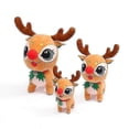 thumbnail image 4 of Cute Brown Plush Christmas Moose Christmas Decoration Doll Ornament Children's Gift Deer Toy (1pcs, Brown), 4 of 5