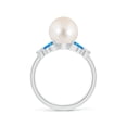 thumbnail image 2 of ANGARA Freshwater Cultured Pearl & Swiss Blue Topaz Butterfly Ring in 14K White Gold for Women | June Birthstone, Birthday, Anniversary, Jewelry Gift for Women | Pearl Ring, 2 of 8