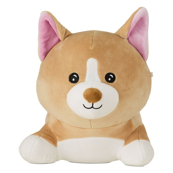 Medium Round Puppy Plush, Brown, 8", Valentine's Day by Way To Celebrate