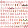 thumbnail image 1 of Charm SANNIX, juego de 110 colgantes esmaltados navideños en color rosa, 1 of 7