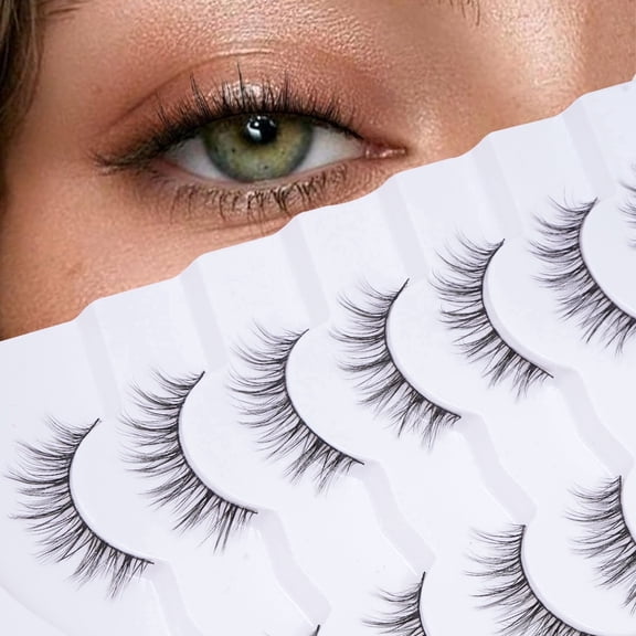 ELAE  Natural Fluffy False Eyelashes - 5 Pairs Reusable Wispy Lashes for Daily & Party (Soft Band, Lightweight)