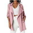 thumbnail image 2 of Sevevn Winter Coats for Winter Women Fashion Solid Color Long Sleeve Turn-Down Cardigan Pockets Loose Casual Outwear Sales Today Clearance, 2 of 8