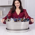 thumbnail image 6 of BREKX Aspen Oval Hammered and Smooth Beverage Tub with Tray, Rust Proof, 6 of 6