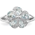 thumbnail image 6 of Sterling Silver Rhodium Aquamarine Diamond Ring (Size 7) Made In Thailand qdx892-7, 6 of 6